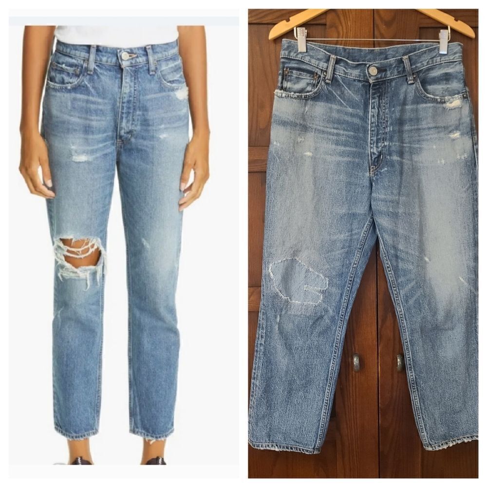 Moussy Vintage Marshall Skinny Boyfriend Jeans Blu 110 *modified*